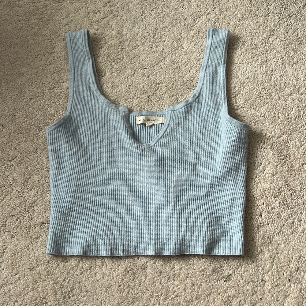 Pacsun LA Hearts Light Blue Ribbed Tank